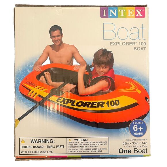 Intex Explorer 100 Raft 1 Person Lake Inflatable Row Boat Float Pool Beach -NEW! - Picture 2 of 5